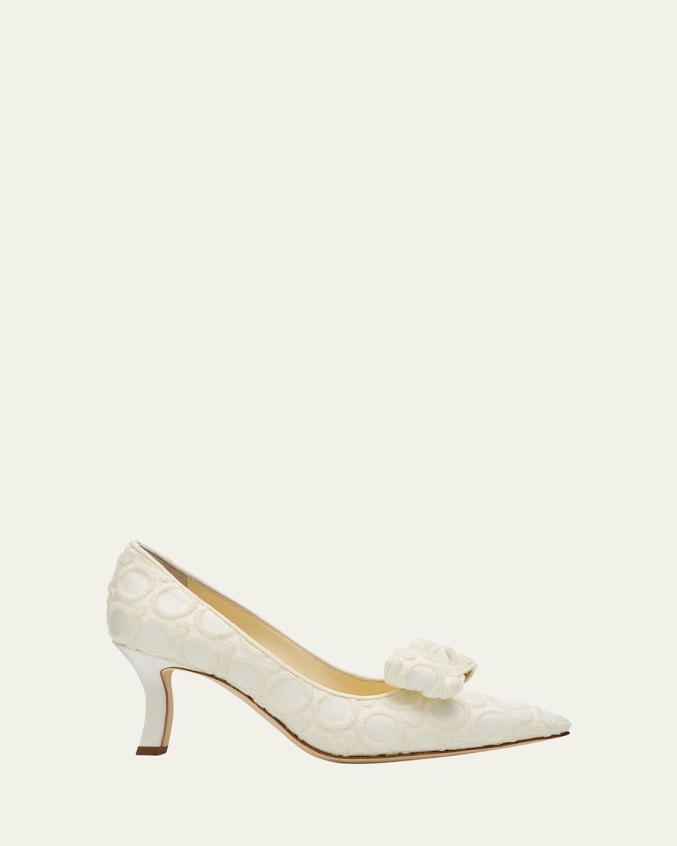 Epirotes Embroidered Satin Pumps